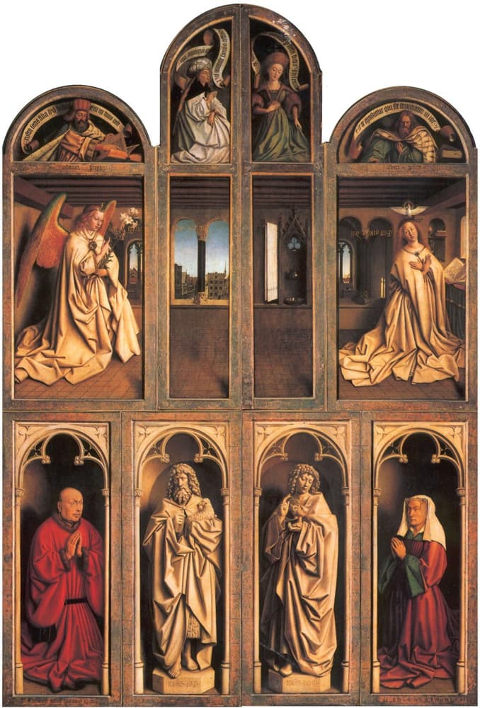 Medieval altarpiece panels.