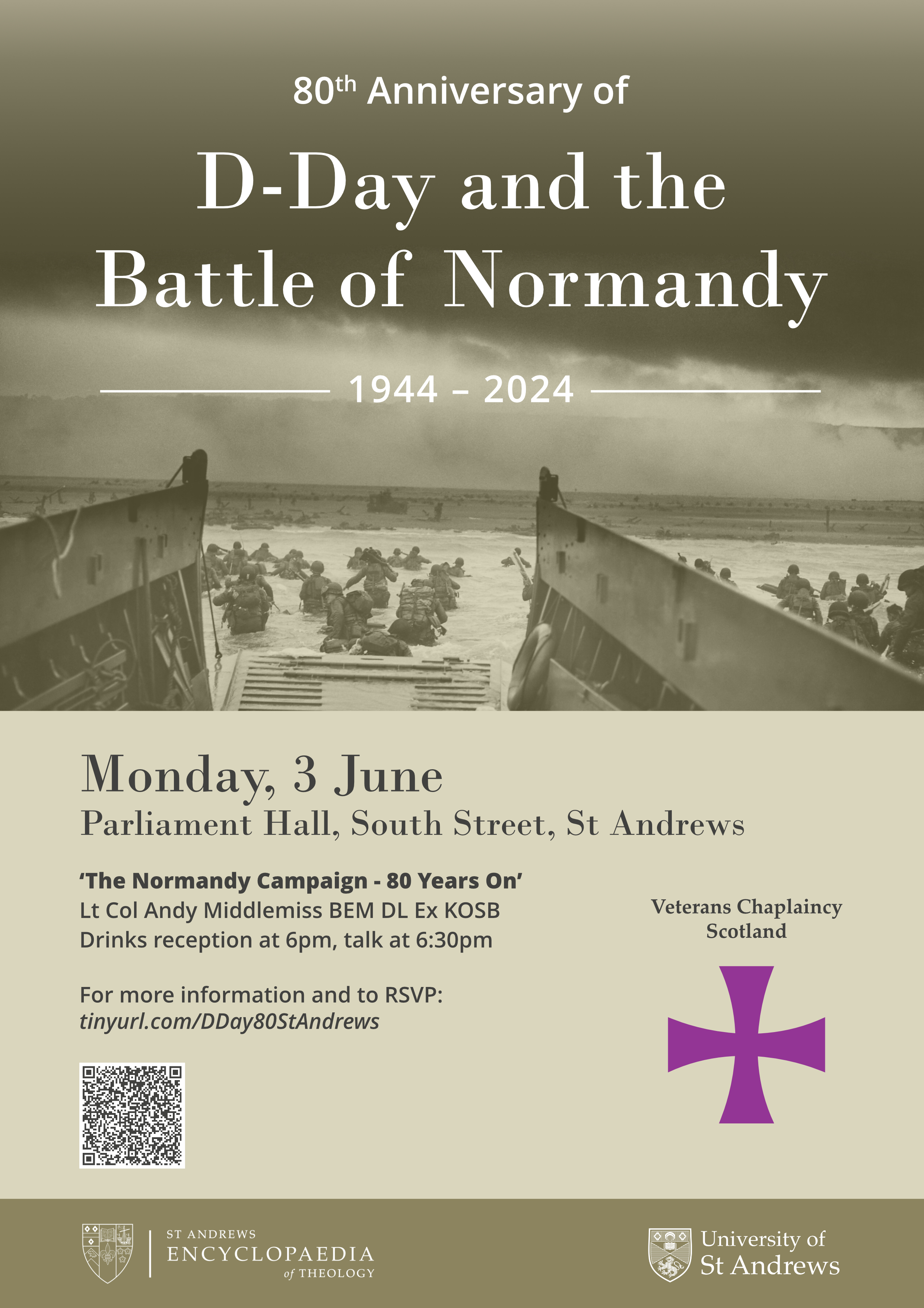 Event poster with photo of D-Day